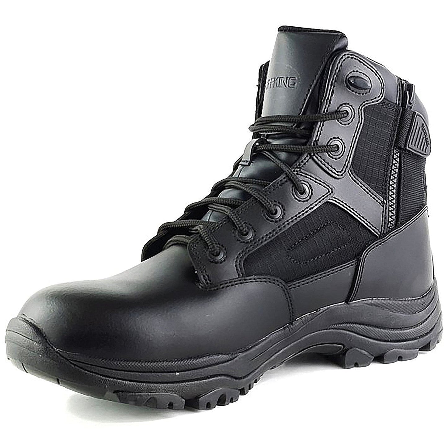Tuffking Raid Tactical Non-Safety Leather Boots, 6 Inch Side Zip, Black, 14