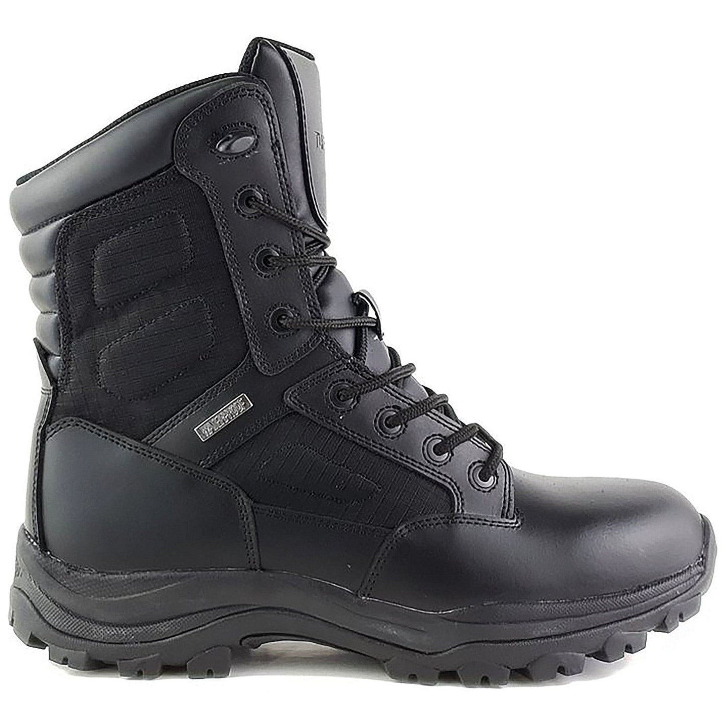 Tuffking Bishop Tactical Non-Safety Leather Boots, 8 Inch Zip, Black, 10