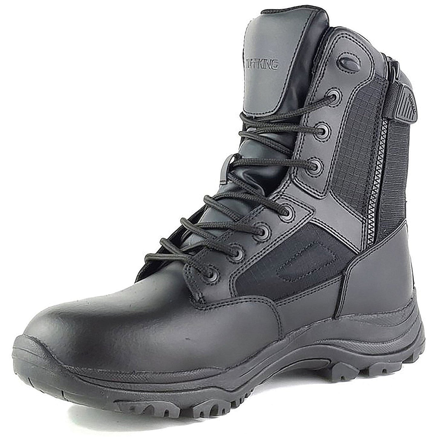 Tuffking Bishop Tactical Non-Safety Leather Boots, 8 Inch Zip, Black, 3