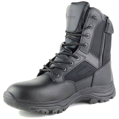 Tuffking Bishop Tactical Non-Safety Leather Boots, 8 Inch Zip, Black, 4