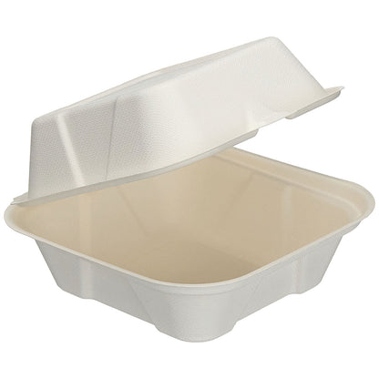 Edenware Bagasse Square Burger Box, 152mm, White, Pack of 500