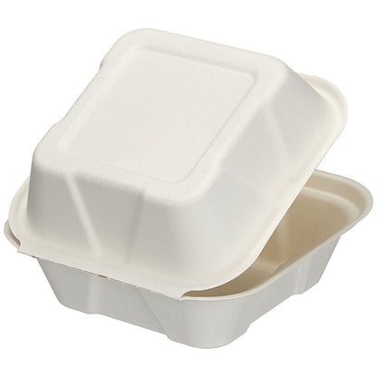 Edenware Bagasse Square Burger Box, 152mm, White, Pack of 500 Easy2Order : GPK60410