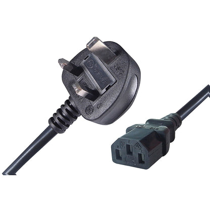 Connekt Gear IEC C13 Male to UK Mains Power Plug, 1.8m Lead, Black