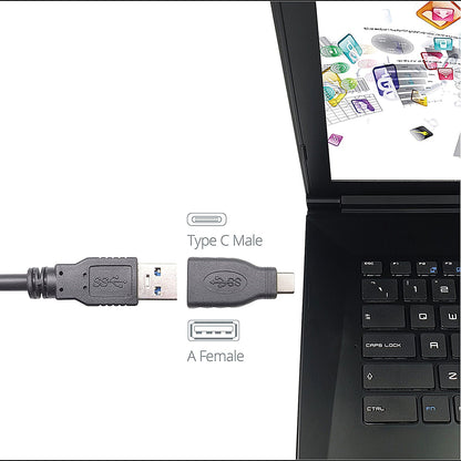 Connekt Gear USB A to USB C Adaptor, Black