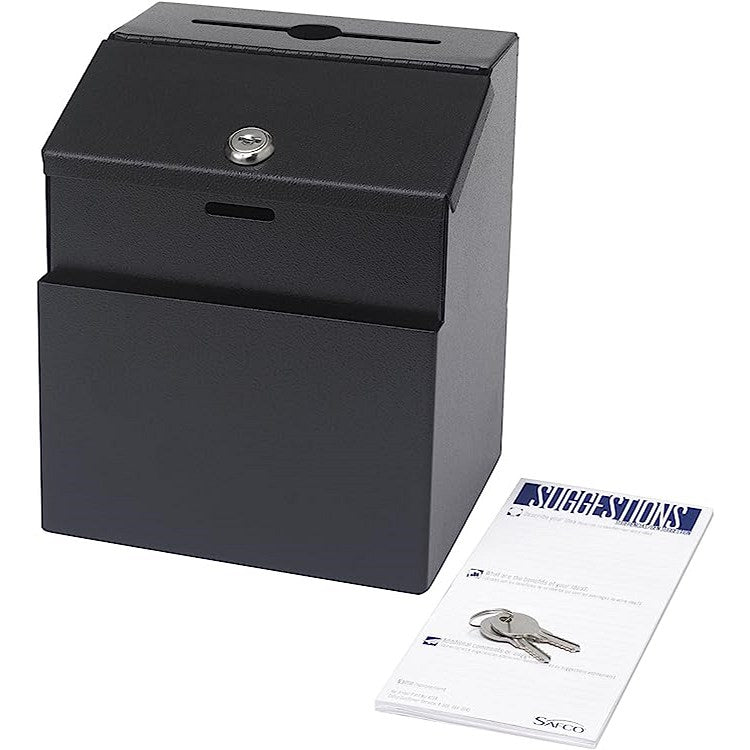 Safco Locking Suggestion Box, Black