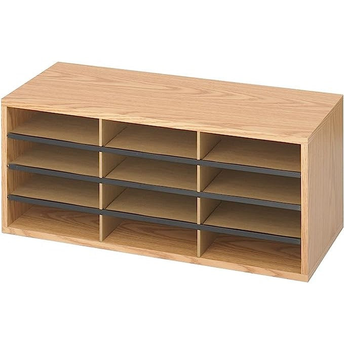 Safco Literature Organiser, 12 Compartments, Oak