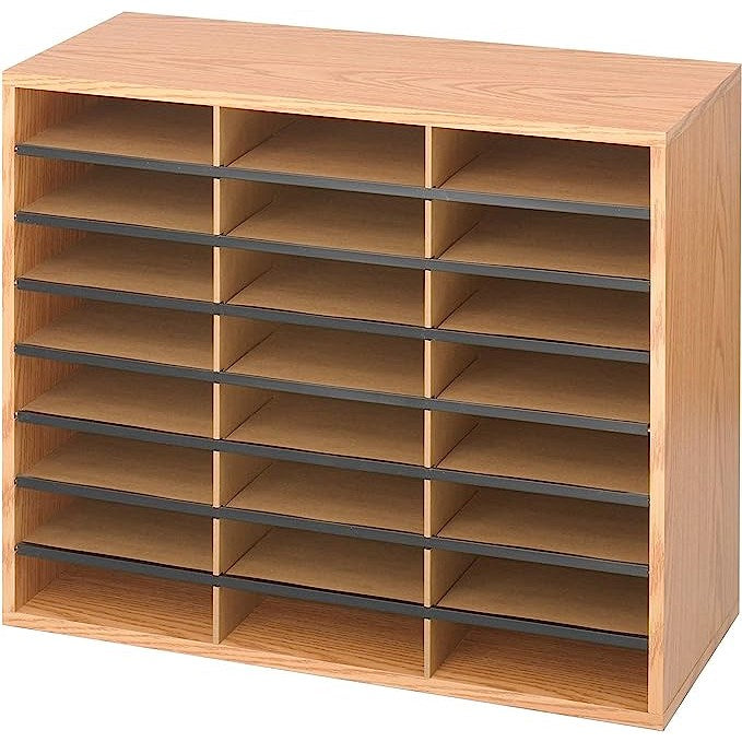 Safco Literature Organiser, 24 Compartments, Oak
