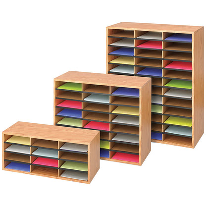 Safco Literature Organiser, 36 Compartments, Oak