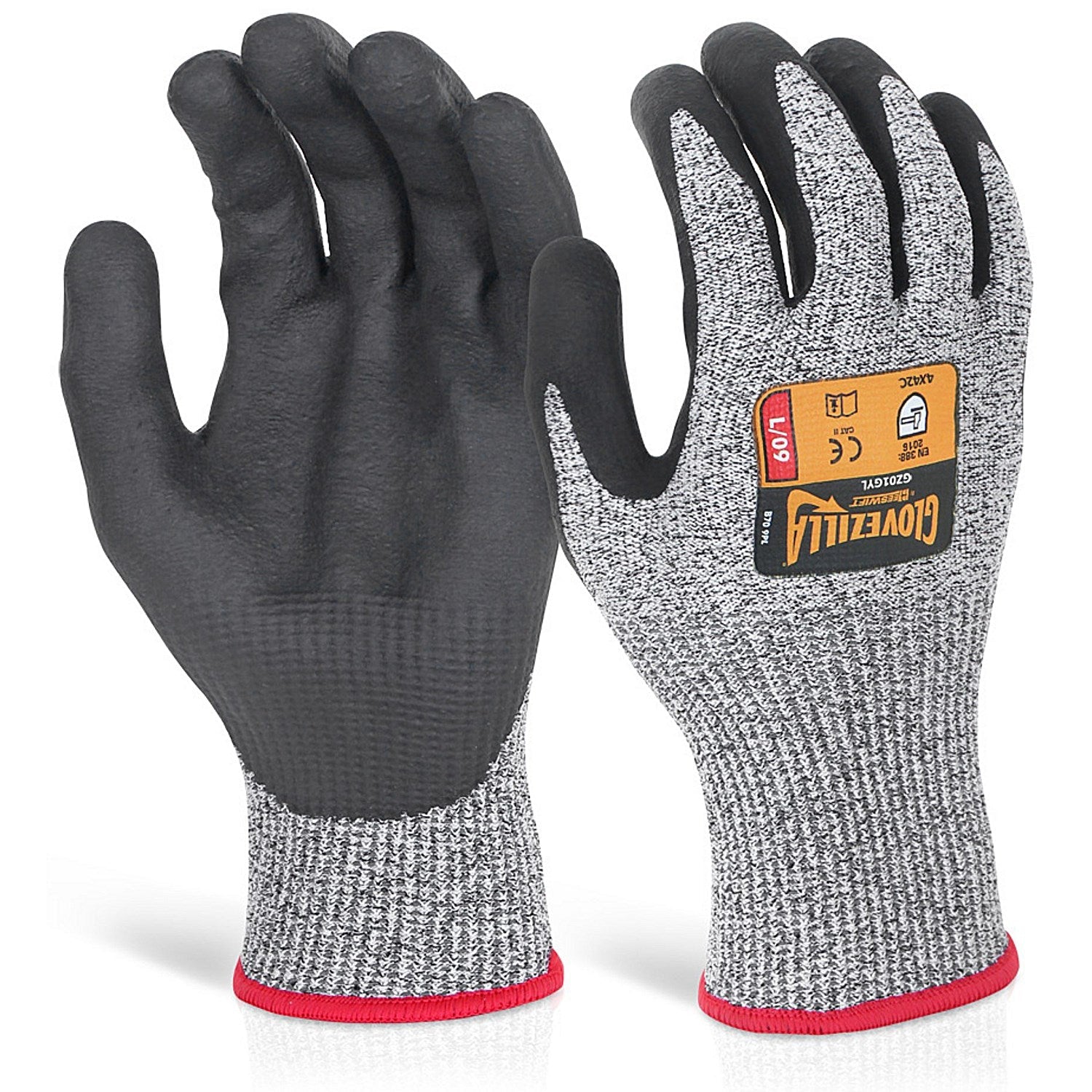 Glovezilla Nitrile Palm Coated Gloves, Grey, Small Easy2Order : GZ01GYS