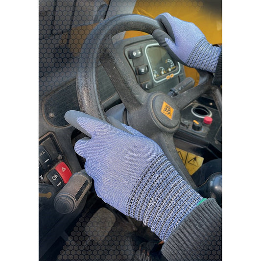 Glovezilla Hppe 18G Cut F Gloves, Blue, 2XL, Pack of 10