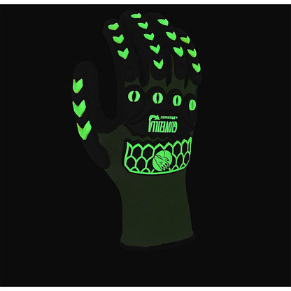 Glovezilla Glow In The Dark Foam Nitrile Gloves, Green, Large Easy2Order : GZ66GL