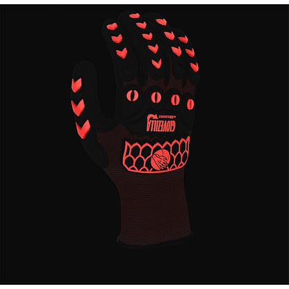 Glovezilla Glow In The Dark Foam Nitrile Gloves, Red, 2XL Easy2Order : GZ66REXXL