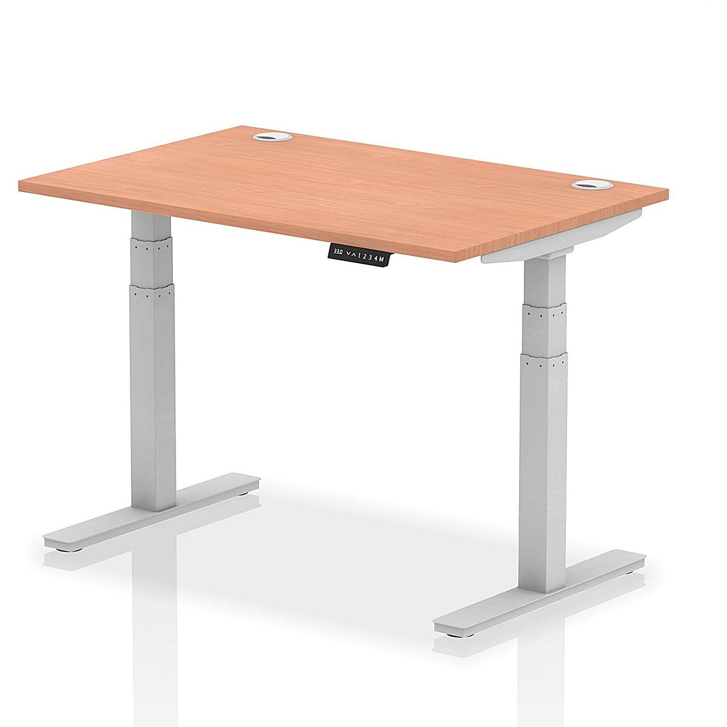 Air 1200mm Rectangular Height-Adjustable Desk, Silver Leg, Beech Easy2Order : HA01081