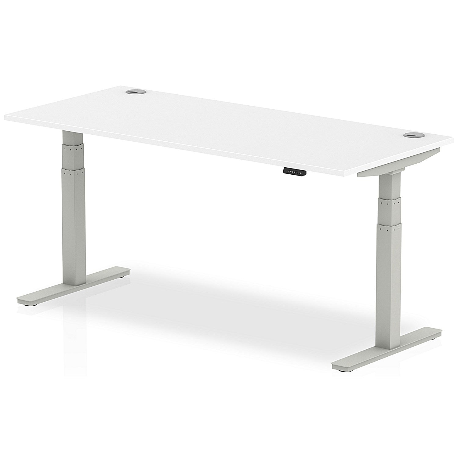 Air 1800mm Rectangular Height-Adjustable Desk, Silver Leg, White Easy2Order : HA01092