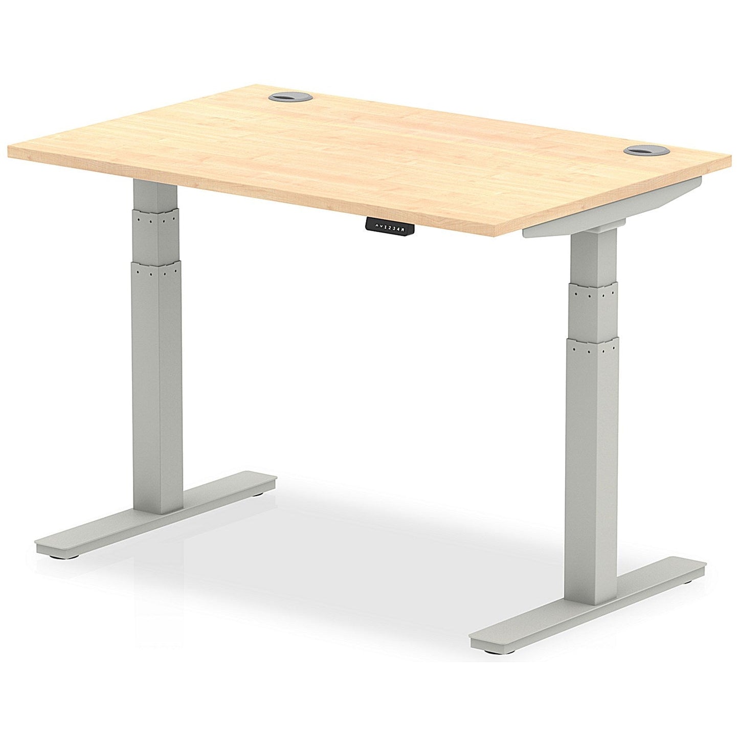 Air 1200mm Rectangular Height-Adjustable Desk, Silver Leg, Maple Easy2Order : HA01093