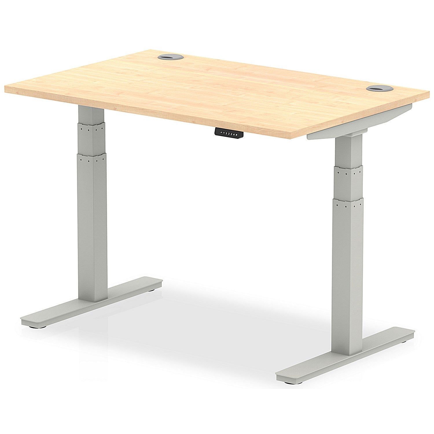 Air 1200mm Rectangular Height-Adjustable Desk, Silver Leg, Maple Easy2Order : HA01093