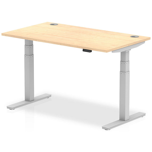 Air 1400mm Rectangular Height-Adjustable Desk, Silver Leg, Maple Easy2Order : HA01094