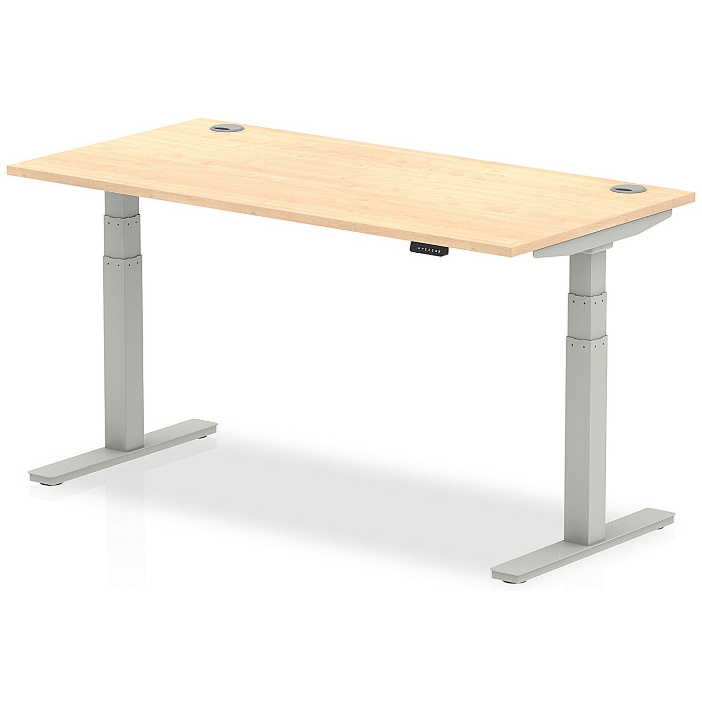 Air 1600mm Rectangular Height-Adjustable Desk, Silver Leg, Maple Easy2Order : HA01095