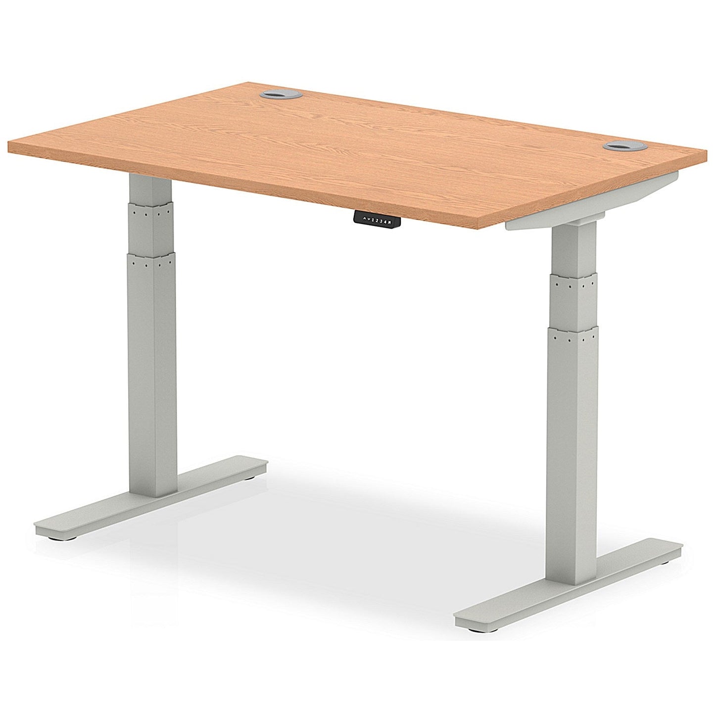 Air 1200mm Rectangular Height-Adjustable Desk, Silver Leg, Oak Easy2Order : HA01097