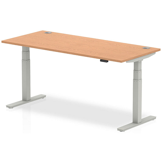 Air 1800mm Rectangular Height-Adjustable Desk, Silver Leg, Oak Easy2Order : HA01100