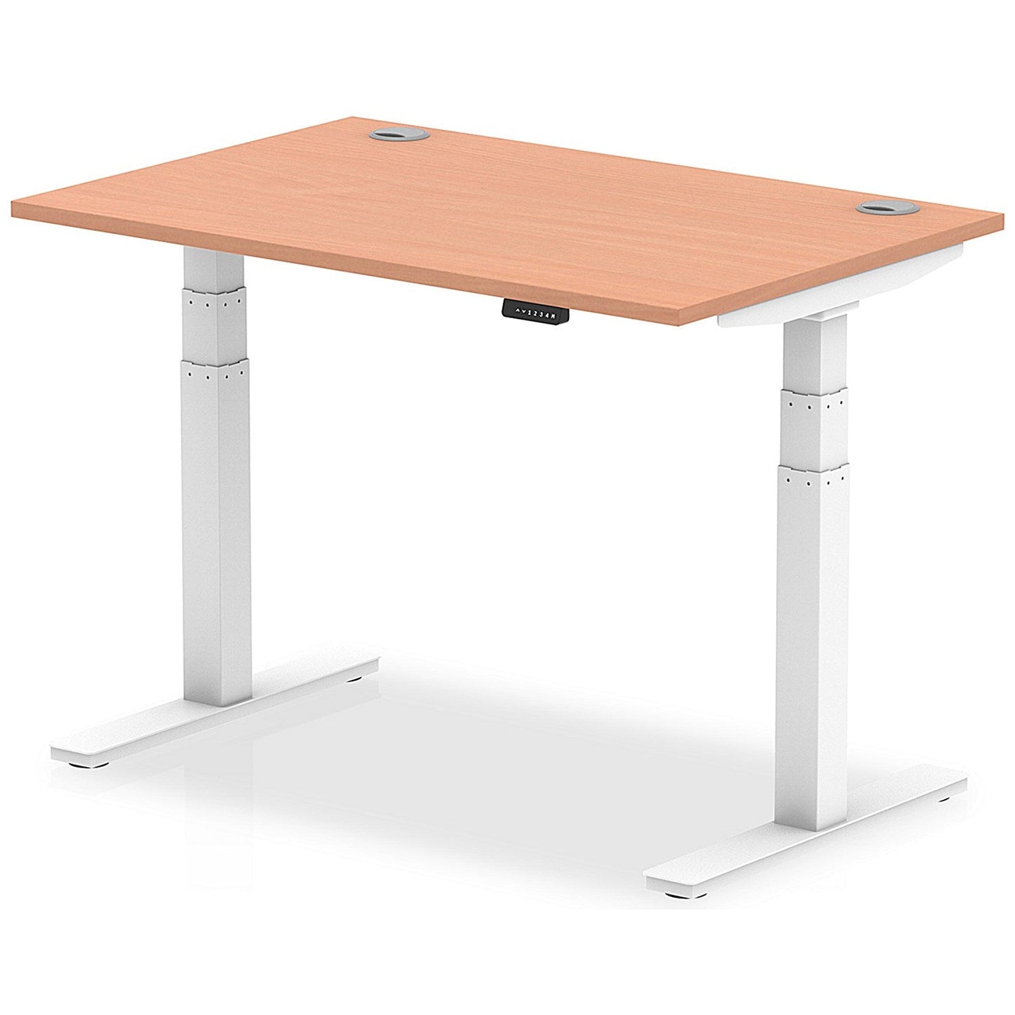 Air 1200mm Rectangular Height-Adjustable Desk, White Leg, Beech Easy2Order : HA01101