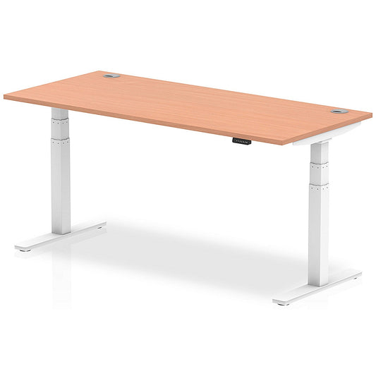 Air 1800mm Rectangular Height-Adjustable Desk, White Leg, Beech Easy2Order : HA01104