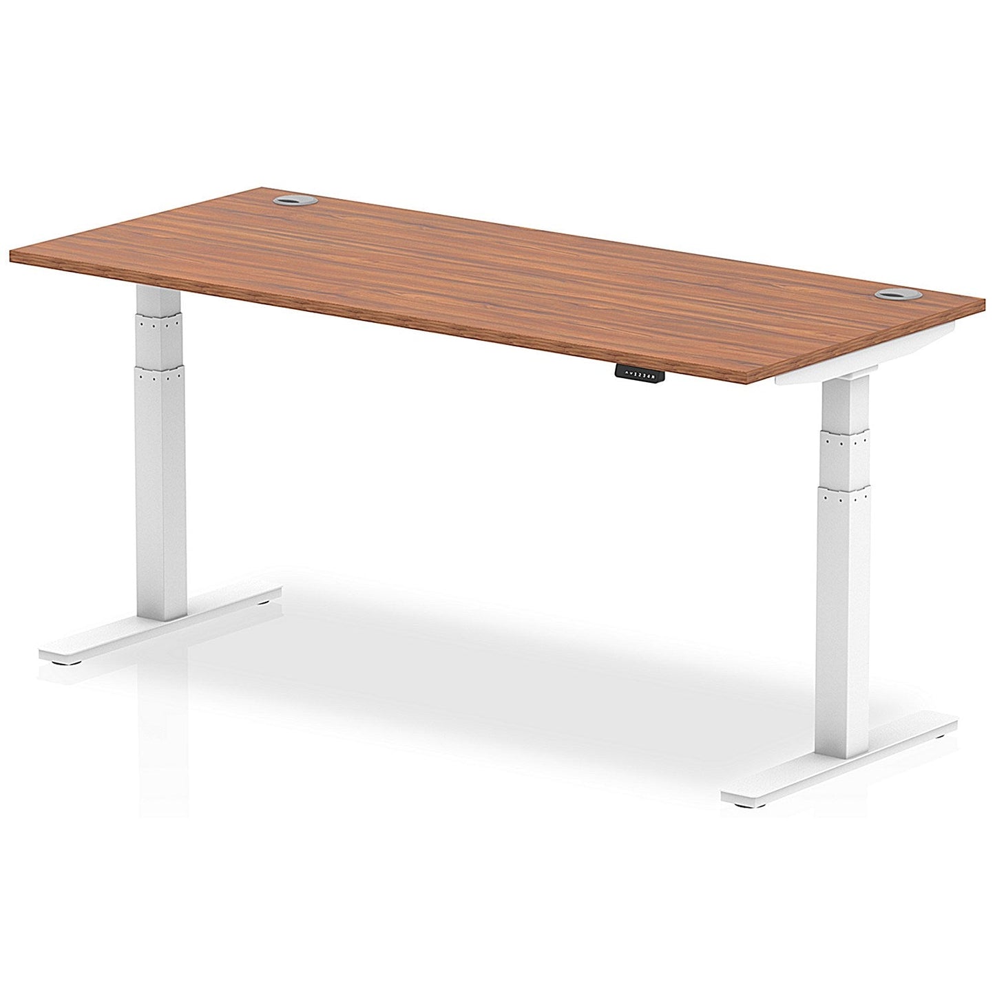 Air 1800mm Rectangular Height-Adjustable Desk, White Leg, Walnut Easy2Order : HA01108