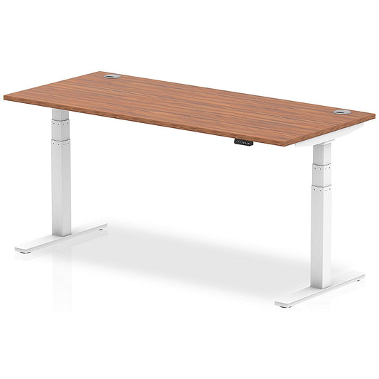 Air 1800mm Rectangular Height-Adjustable Desk, White Leg, Walnut Easy2Order : HA01108