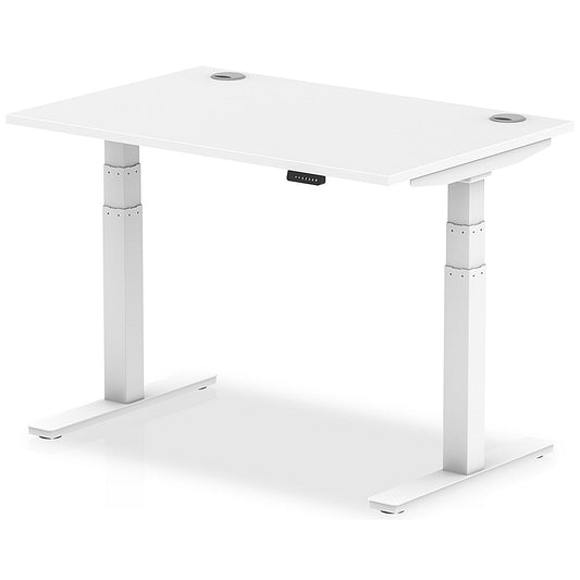 Air 1200mm Rectangular Height-Adjustable Desk, White Leg, White Easy2Order : HA01109