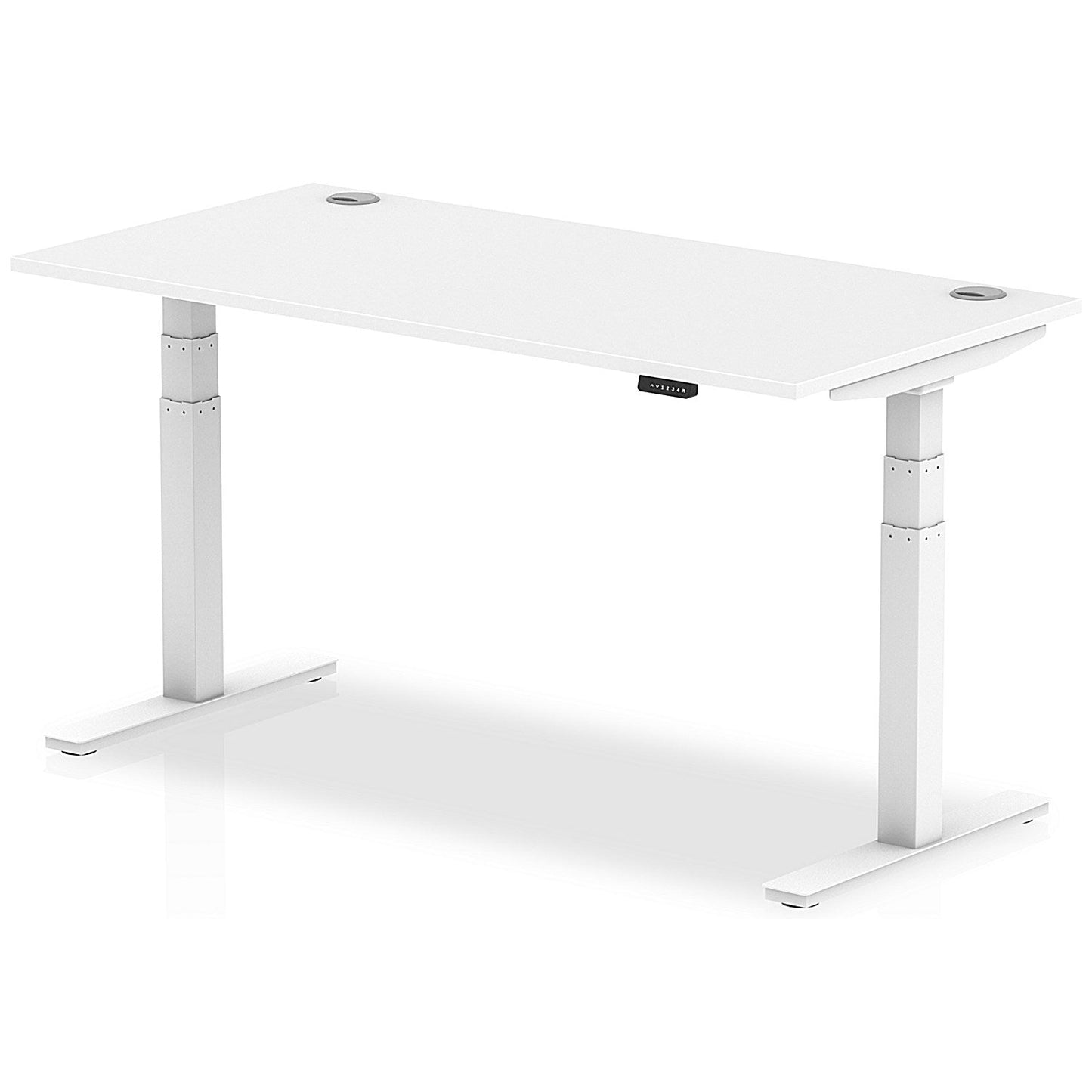 Air 1600mm Rectangular Height-Adjustable Desk, White Leg, White Easy2Order : HA01111