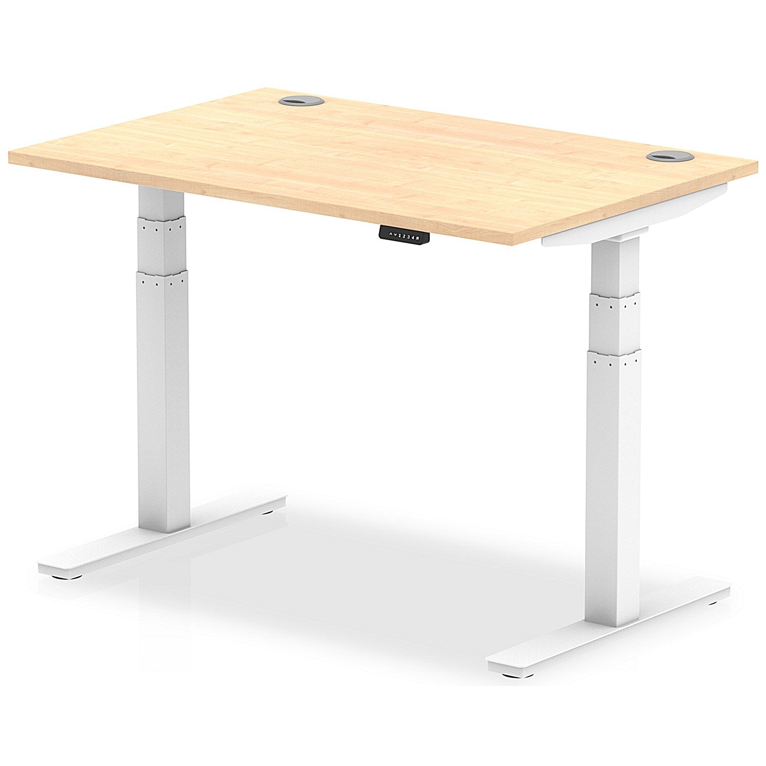 Air 1200mm Rectangular Height-Adjustable Desk, White Leg, Maple Easy2Order : HA01113