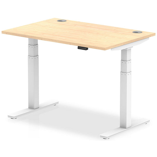 Air 1200mm Rectangular Height-Adjustable Desk, White Leg, Maple Easy2Order : HA01113