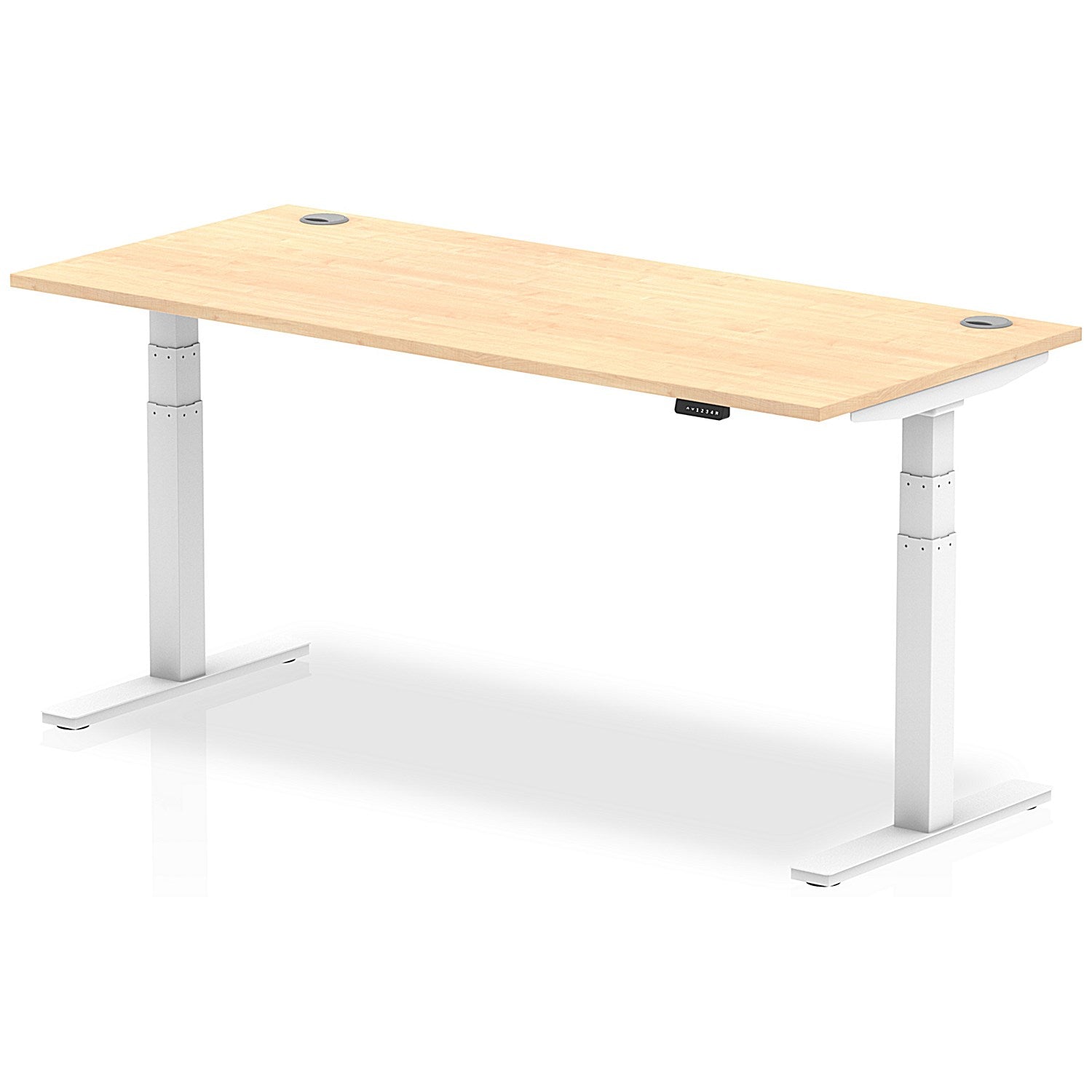Air 1800mm Rectangular Height-Adjustable Desk, White Leg, Maple Easy2Order : HA01116