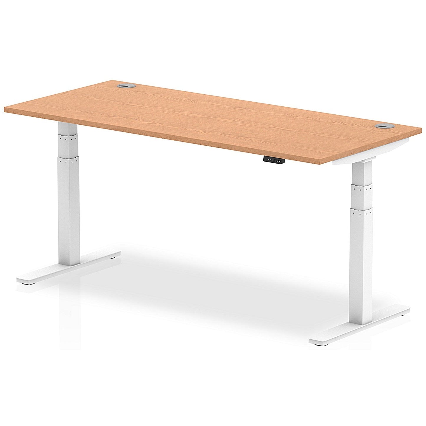 Air 1800mm Rectangular Height-Adjustable Desk, White Leg, Oak Easy2Order : HA01120