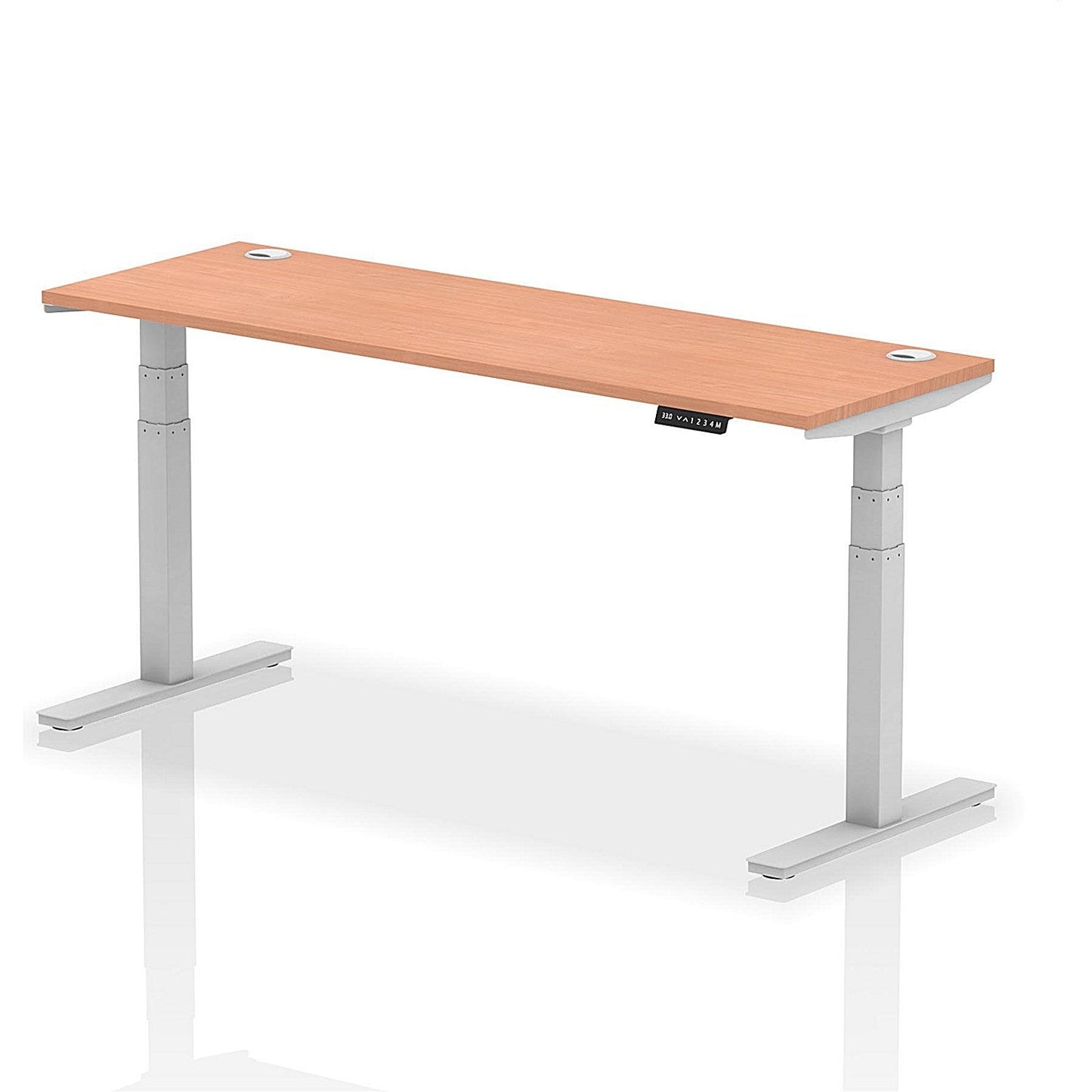 Air 1800mm Slim Rectangular Height-Adjustable Desk, Silver Leg, Beech Easy2Order : HA01124