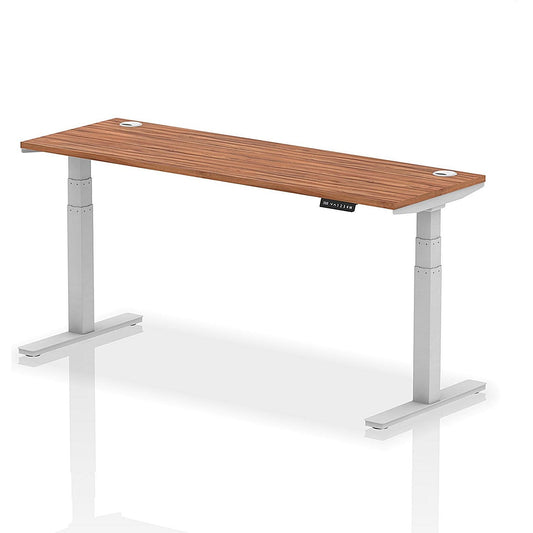 Air 1800mm Slim Rectangular Height-Adjustable Desk, Silver Leg, Walnut Easy2Order : HA01128