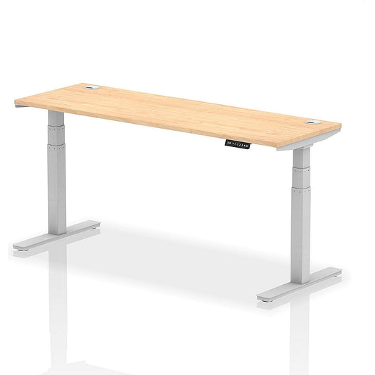 Air 1800mm Slim Rectangular Height-Adjustable Desk, Silver Leg, Maple Easy2Order : HA01136