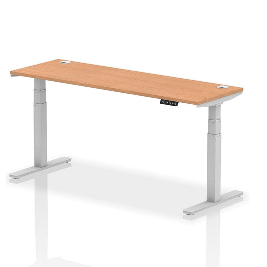 Air 1800mm Slim Rectangular Height-Adjustable Desk, Silver Leg, Oak Easy2Order : HA01140