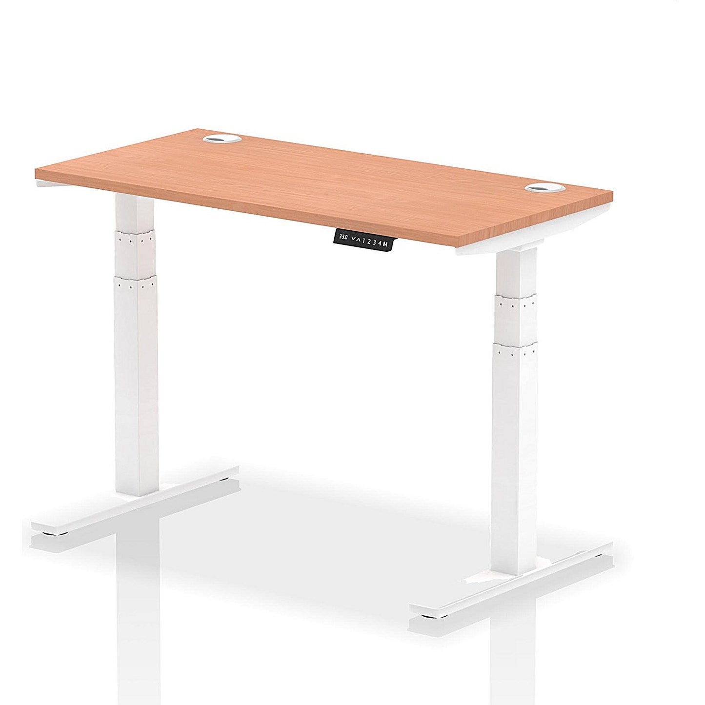 Air 1200mm Slim Rectangular Height-Adjustable Desk, White Leg, Beech Easy2Order : HA01141