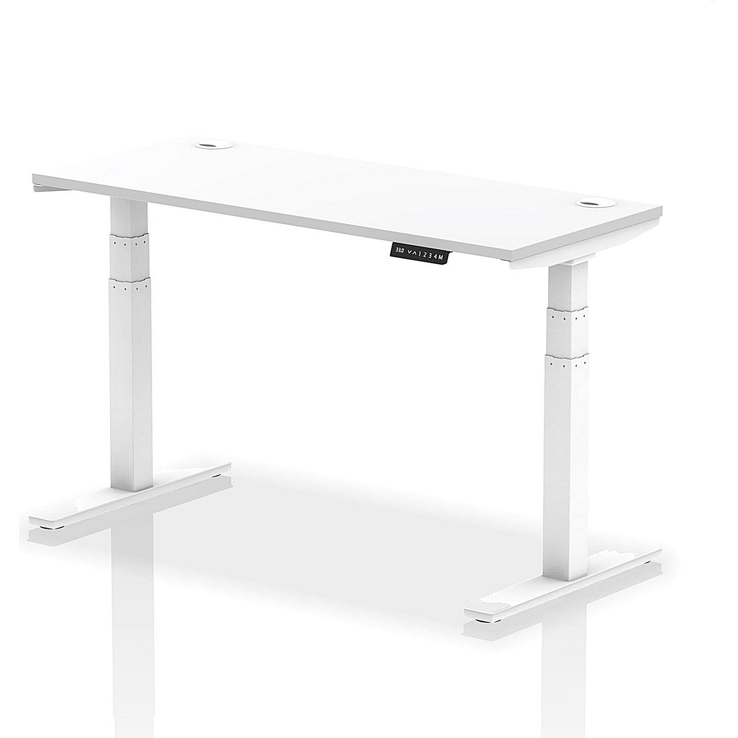 Air 1400mm Slim Rectangular Height-Adjustable Desk, White Leg, White Easy2Order : HA01150