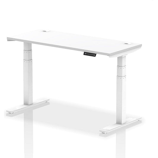 Air 1400mm Slim Rectangular Height-Adjustable Desk, White Leg, White Easy2Order : HA01150