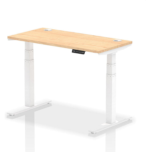 Air 1200mm Slim Rectangular Height-Adjustable Desk, White Leg, Maple Easy2Order : HA01153