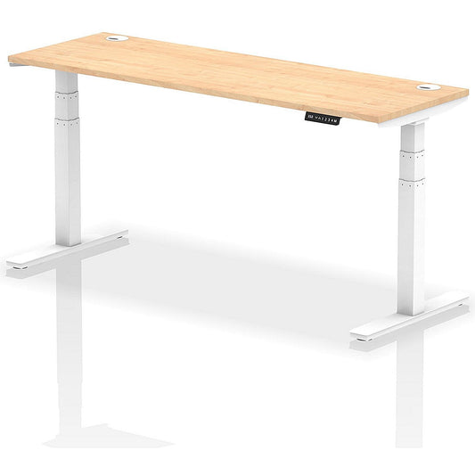 Air 1800mm Slim Rectangular Height-Adjustable Desk, White Leg, Maple Easy2Order : HA01156