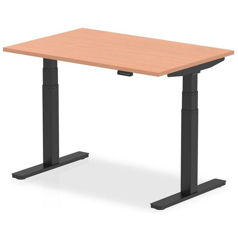 Air 1200mm Rectangular Height Adjustable Desk, Black Leg, Beech Easy2Order : HA01185