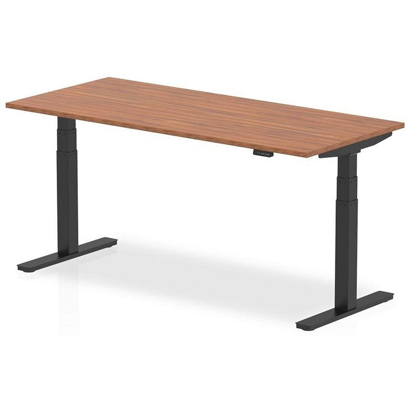 Air 1800mm Rectangular Height Adjustable Desk, Black Leg, Walnut Easy2Order : HA01192
