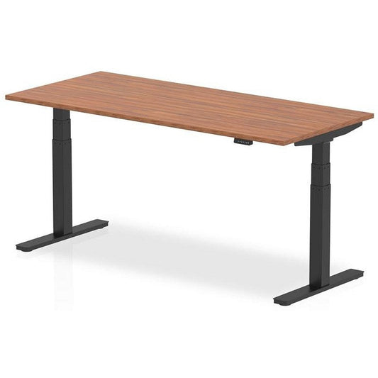 Air 1800mm Rectangular Height Adjustable Desk, Black Leg, Walnut Easy2Order : HA01192
