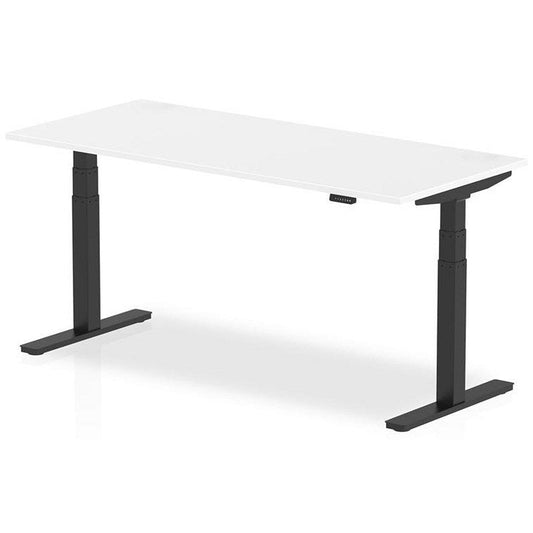 Air 1800mm Rectangular Height Adjustable Desk, Black Leg, White Easy2Order : HA01196