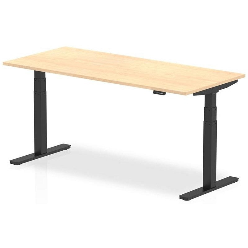 Air 1800mm Rectangular Height Adjustable Desk, Black Leg, Maple Easy2Order : HA01200