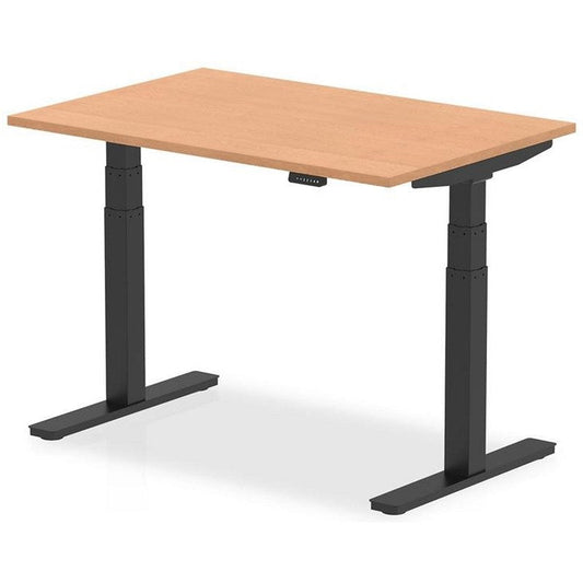 Air 1200mm Rectangular Height Adjustable Desk, Black Leg, Oak Easy2Order : HA01201
