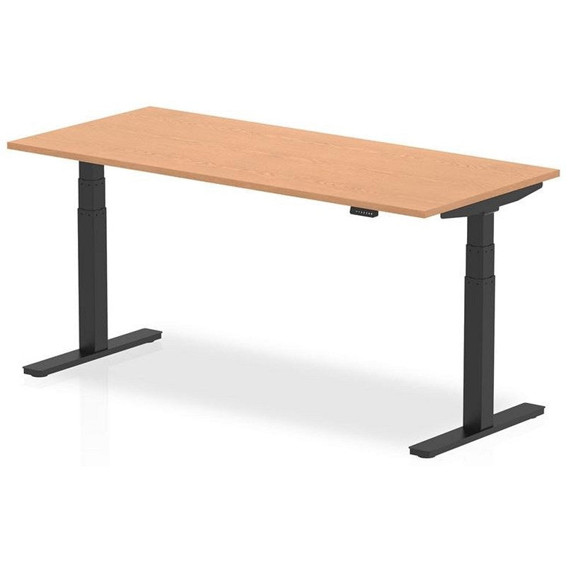 Air 1800mm Rectangular Height Adjustable Desk, Black Leg, Oak Easy2Order : HA01204